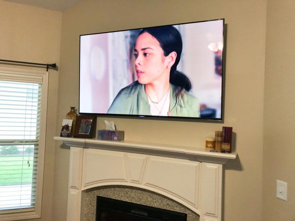 70 inch TV mounting above fireplace